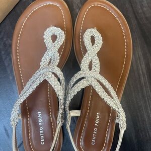 Women's Braided Sandals, Silver